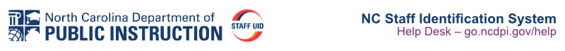 North Carolina Department of Public Instruction, Staff UID System